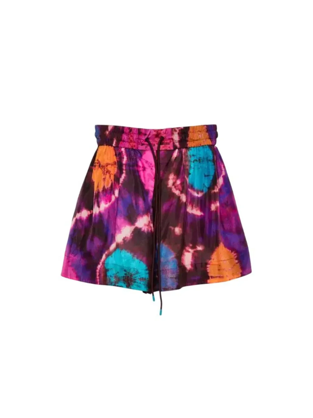 Zimmermann Acadian Tie Dye Shorts Womens 2 Medium Purple Pink High Rise Silk